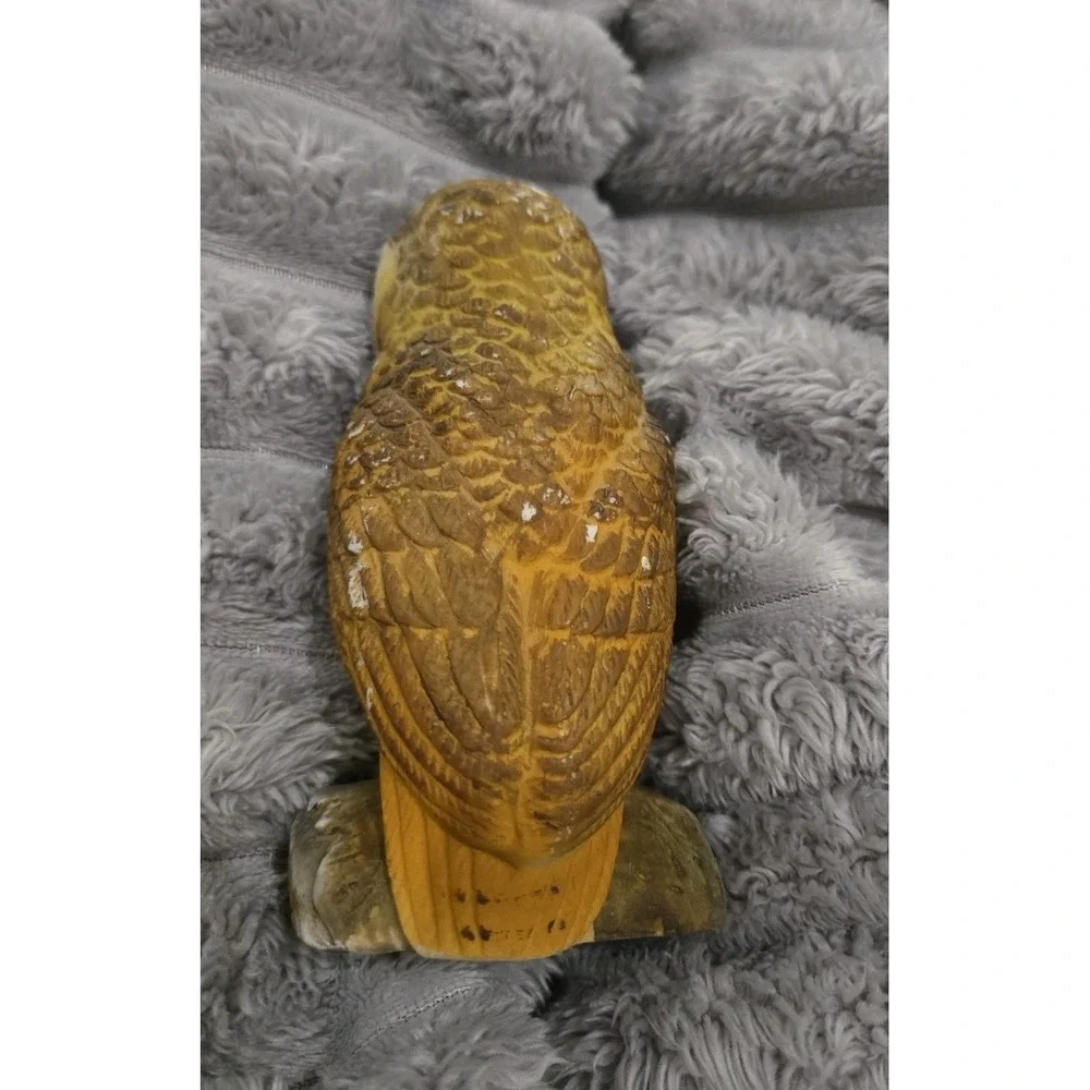 Ceramic Owl Figurine Decorative Brown and Yellow Collectible WHIMSICAL